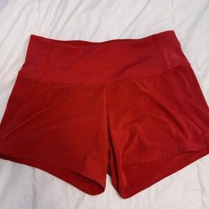 Lululemon Athletica Red Athletic Shorts